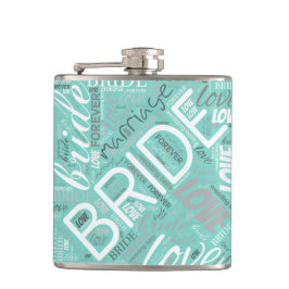 The Bride Word Cloud White ID253 Flachmann