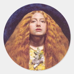 The Bridesmaid, c.1851, von John Everett Millais Runder Aufkleber