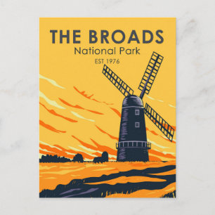 The Broads Nationalpark England Vintage Postkarte