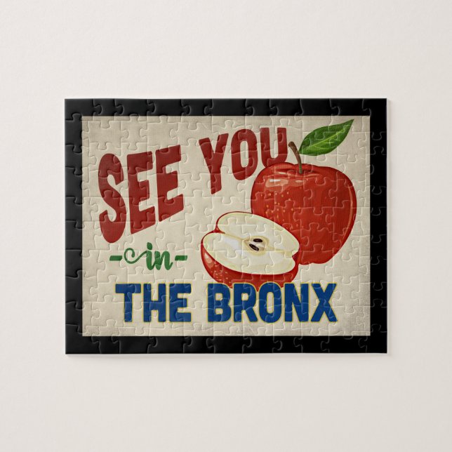 The Bronx New York Apple - Vintage Travel (Horizontal)