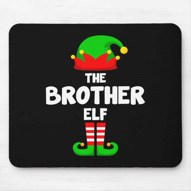 The Brother Elf Funny Christmas Matching Family Pa Mousepad (Vorne)