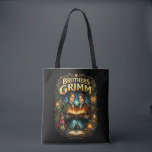 The Brothers Grimm Tasche<br><div class="desc">An ornate fantasy illustration of the Brothers Grimm surrounded by magical elements and iconic fairy tale imagery,  celebrating the timeless legacy of their enchanted stories.</div>