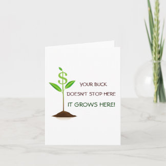 The Buck Doesn’t Stop Here Notecard Karte