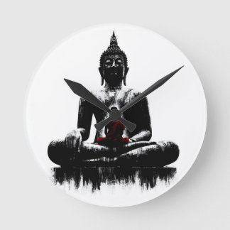 The Buddha wall clock  Runde Wanduhr
