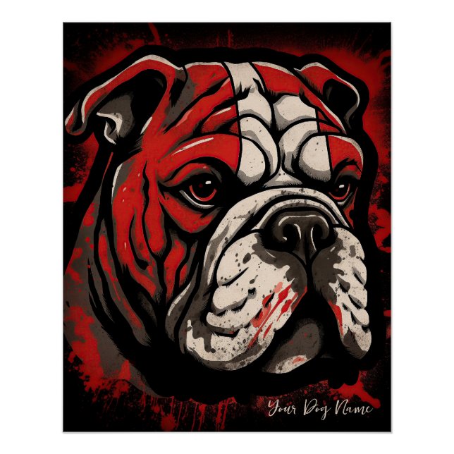 The Bulldog, Red and Black 003 - Ulises Dallaire Poster (Vorderseite)