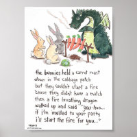 The Bunnies Held A Carrot Roast - poem poster