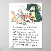 The Bunnies Held A Carrot Roast - poem poster