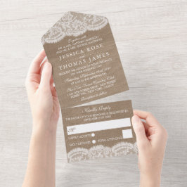 The Burlap & Lace Wedding Collection All In One Einladung