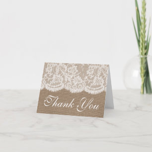 The Burlap & Lace Wedding Collection Dankeskarte