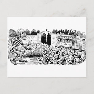 The Calavera of the Trolley Cars c. 1907, Mexiko Postkarte