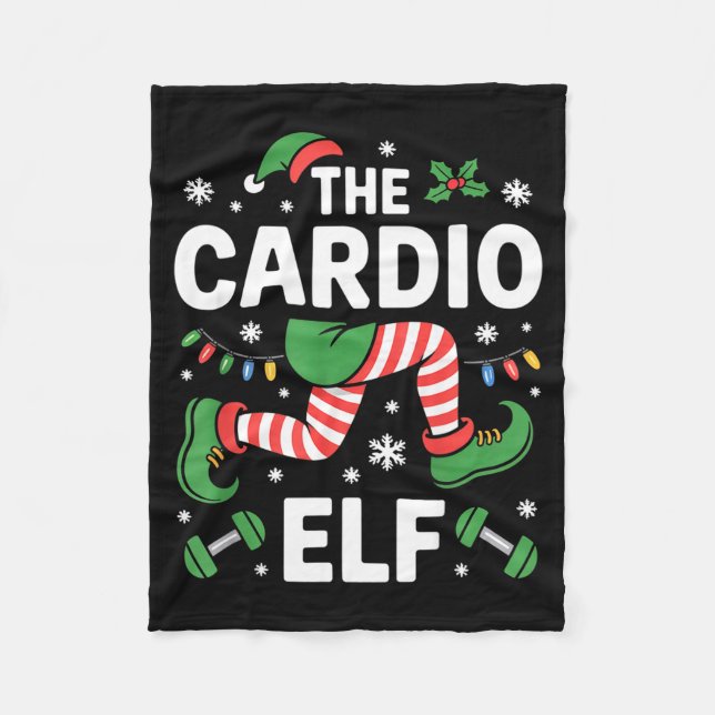 The Cardio Elf Funny Fitness Christmas Gym Workout Fleecedecke (Vorderseite)