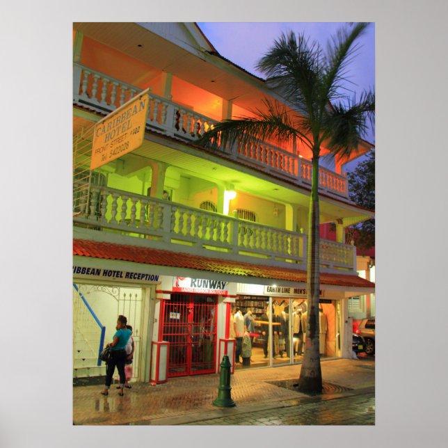 The Caribbean Hotel, Philipsburg, St. Maarten Poster (Vorne)