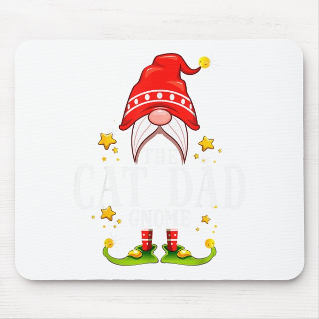 The Cat Dad Gnome Christmas Matching For Men Women Mousepad (Vorne)
