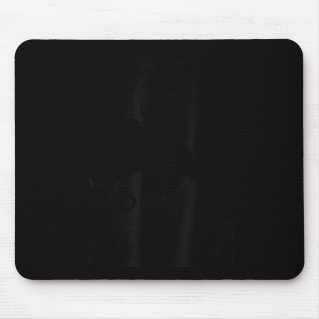 The Cat Is Watching Today Funny Japanese Black Cat Mousepad (Vorne)