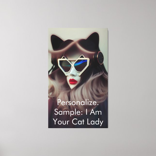 The Cat Lady (Customizable) Leinwanddruck (Vorderseite)