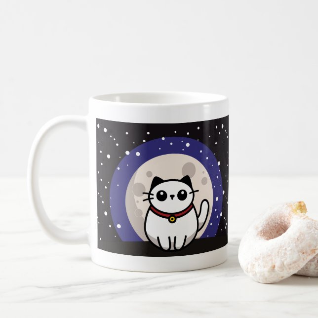 The Cat on the Moon Mug (Avec donut)