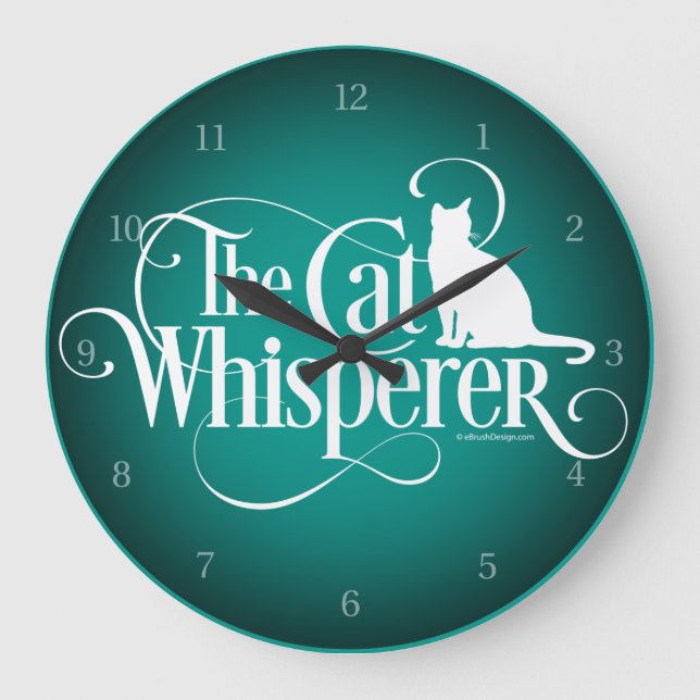 The Cat Whisperer Große Wanduhr (Vorderseite)