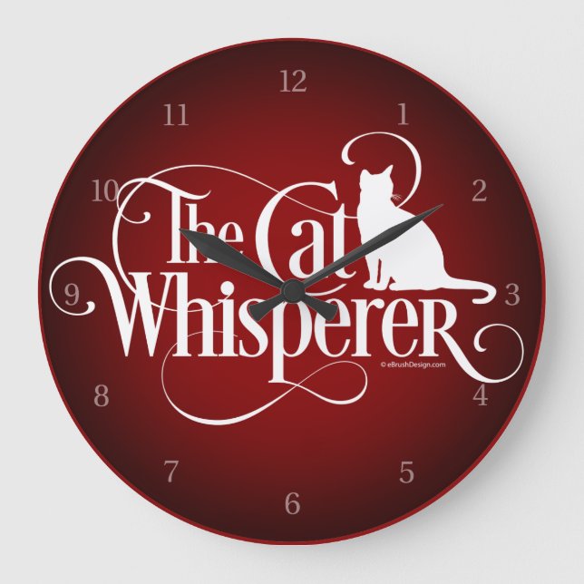 The Cat Whisperer Große Wanduhr (Vorderseite)
