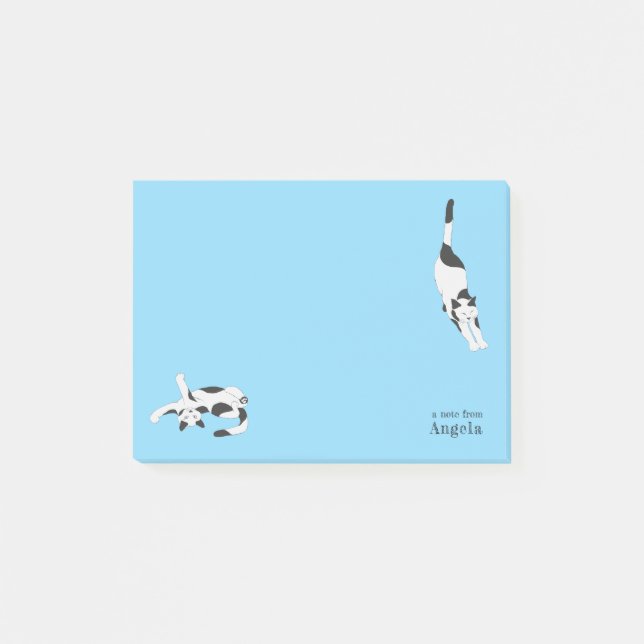 The Cats of cadstudios Blue Post-it Klebezettel (Vorderseite)