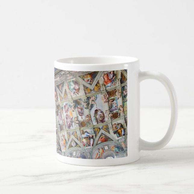 “ The ceiling of the Sistine Chapel ”,Michelangelo Kaffeetasse (Rechts)
