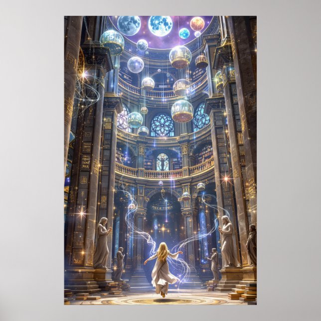 The Celestial Library: Where Magic Meets Knowledge Poster (Vorne)