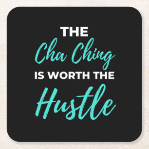 The Cha Ching Is Worth The Hustle Rechteckiger Pappuntersetzer