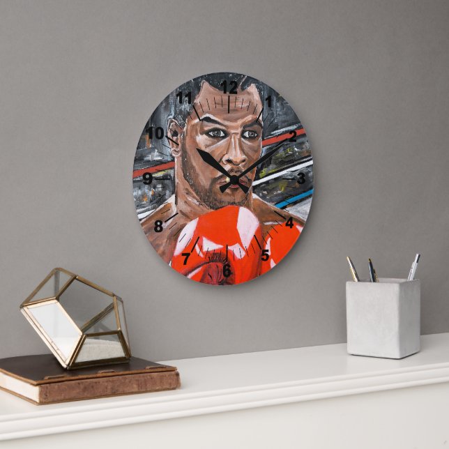 The Champ Painting by Alfred Fox Große Wanduhr (Büro)