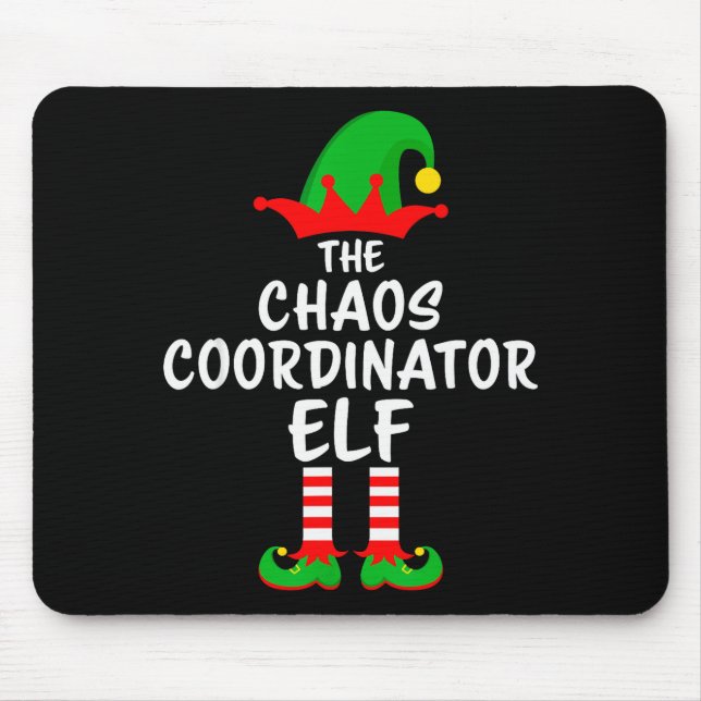 The Chaos Coordinator Elf Matching Family Christma Mousepad (Vorne)