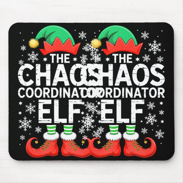 The Chaos Coordinator Elf Shirt Family Matching Ch Mousepad (Vorne)