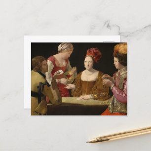 The Cheat with the Ace of Clubs by La Tour Postkarte