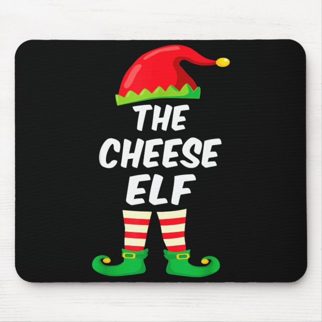 The Cheese Elf Family Matching Funny Christmas Cos Mousepad (Vorne)