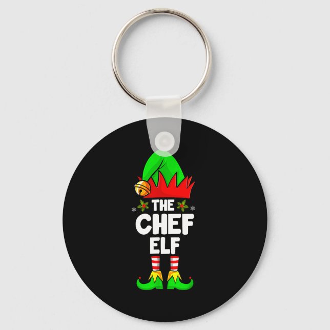 The Chef Elf Shirt Matching Family Chef Christmas  Schlüsselanhänger (Vorderseite)