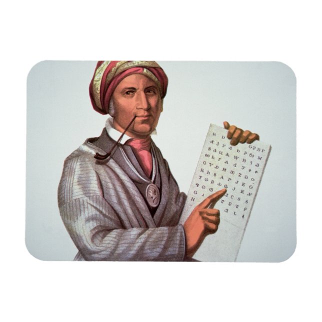 The Cherokee Scholar, Sequoyah (1776-1843) (Farbe Magnet (Horizontal)