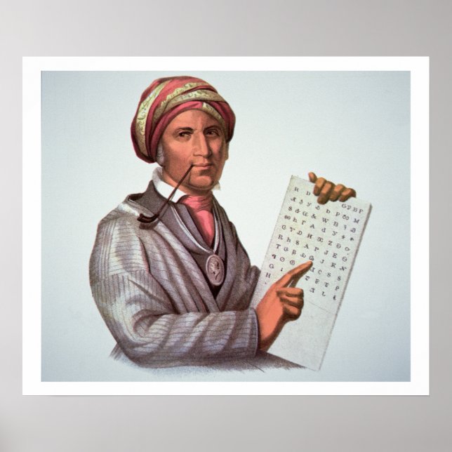 The Cherokee Scholar, Sequoyah (1776-1843) (Farbe Poster (Vorne)