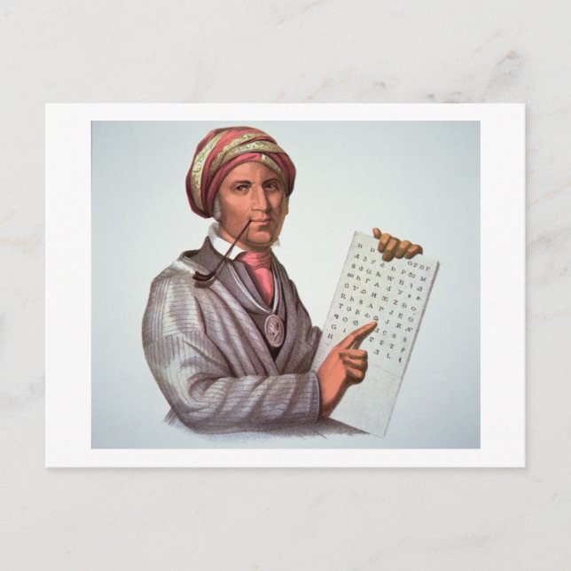 The Cherokee Scholar, Sequoyah (1776-1843) (Farbe Postkarte (Vorderseite)