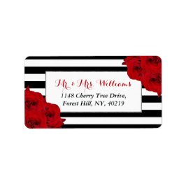 The Chic Modern Luxe Wedding Collection - Rote Ros Adressaufkleber