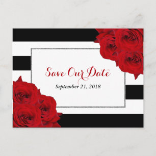 The Chic Modern Luxe Wedding Collection - Rote Ros Ankündigungspostkarte
