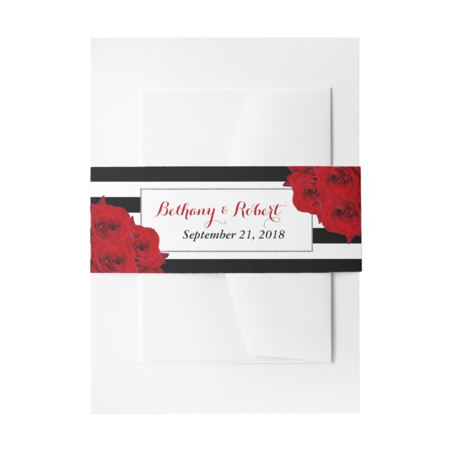 The Chic Modern Luxe Wedding Collection - Rote Ros Einladungsbanderole (Vorderseite Beispiel)