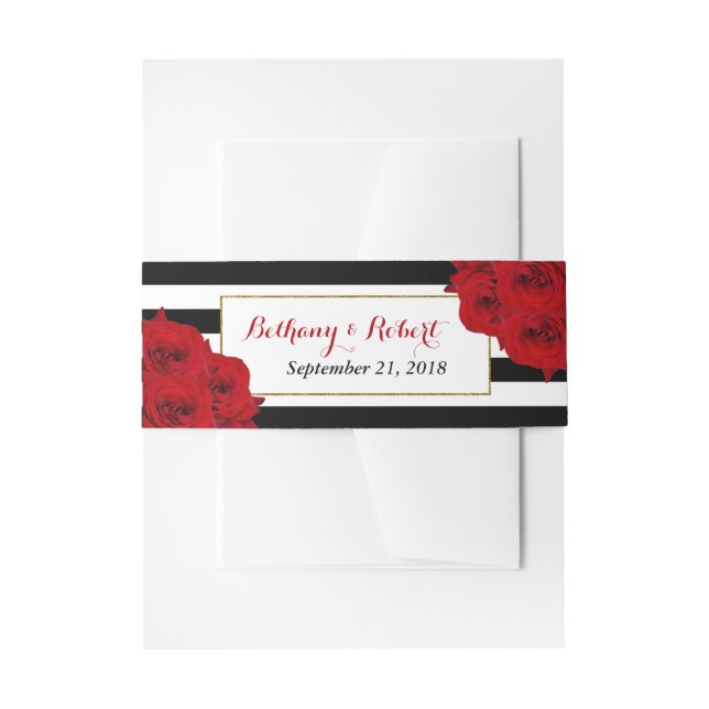 The Chic Modern Luxe Wedding Collection - Rote Ros Einladungsbanderole (Vorderseite Beispiel)