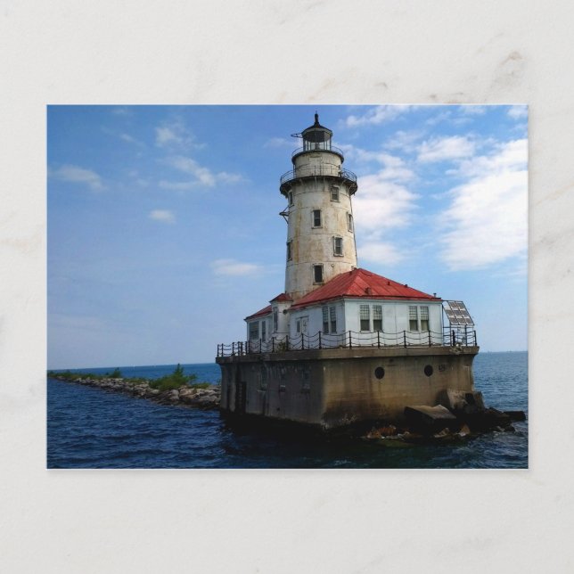The Chicago Harbour Lighthouse Postcard Postkarte (Vorderseite)