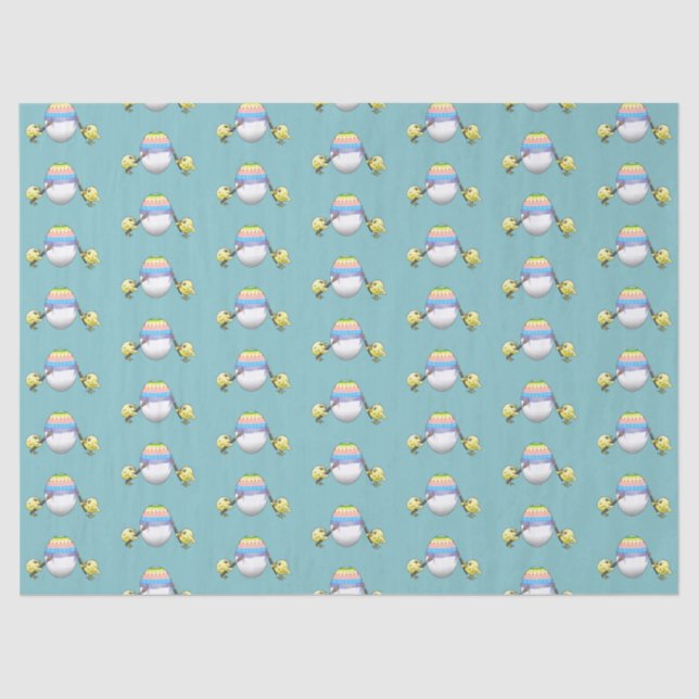 The chickens paint a colorful Easter egg Seidenpapier (Vorderseite)