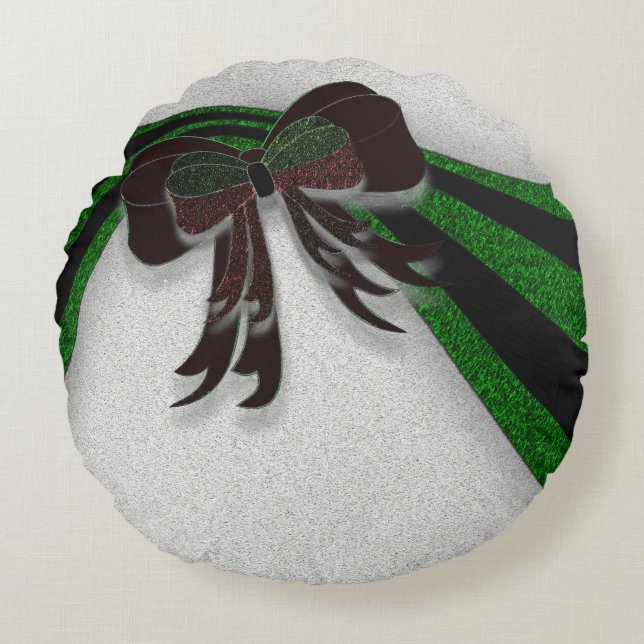 The Christmas Bow - Rundes Kissen (Vorderseite)