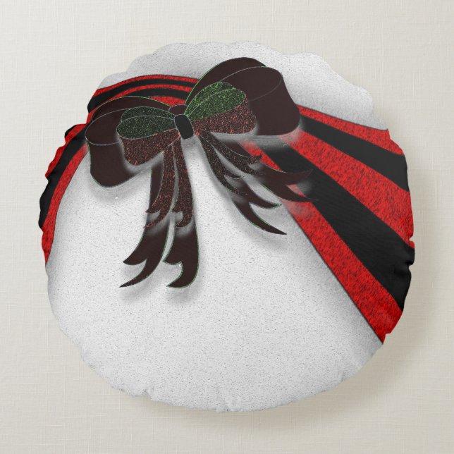 The Christmas Bow - Rundes Kissen (Vorderseite)