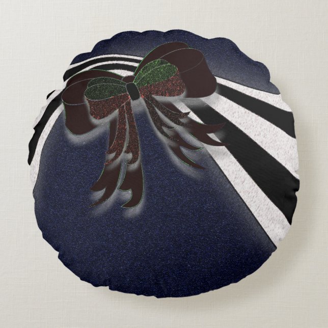 The Christmas Bow - Rundes Kissen (Vorderseite)