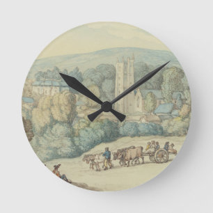 The Church and Village of St. Cue, Cornwall, c.181 Runde Wanduhr