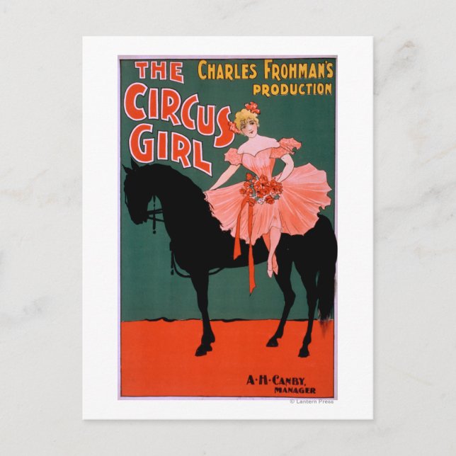 The Circus Girl - Die Frau auf Pferdetheater Postkarte (Vorderseite)