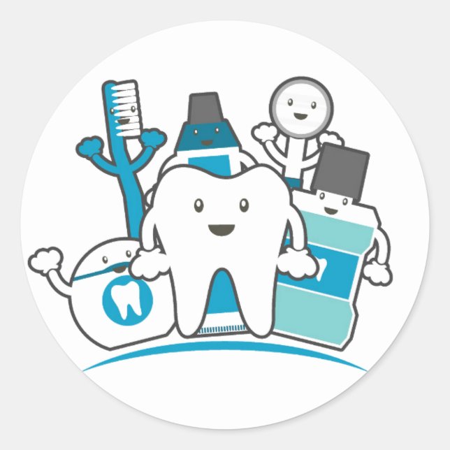 The Clean Teeth Gang Runder Aufkleber (Vorderseite)