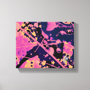The Cleanse Pink Black Abstract Splatter Leinwanddruck
