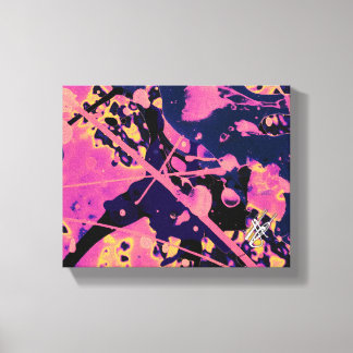 The Cleanse Pink Black Abstract Splatter Leinwanddruck