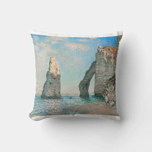 The Cliffs at Etretat 1885 von Claude Monet Kissen (Vorderseite)